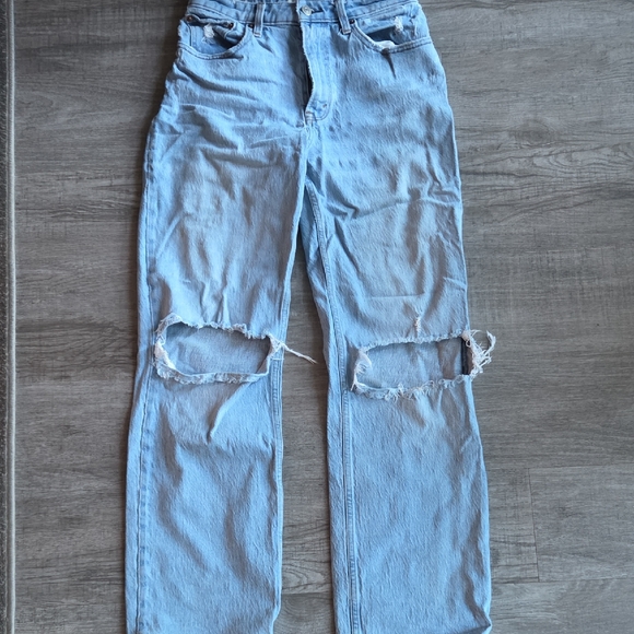 Abercrombie & Fitch Light Blue High Rise "THE 90'S RELAXED JEAN" (Curve Love) - Picture 1 of 4
